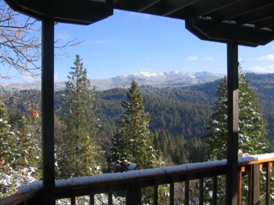 View of Raymond Mountain with fresh snow