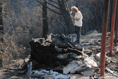 Image of a pile of blackened fiberglass