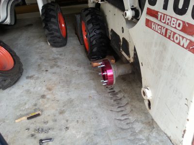 Image of wheel spacer installed on the axle