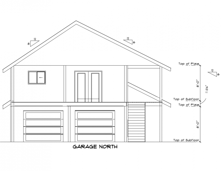 Drawing of the garage below with living space above