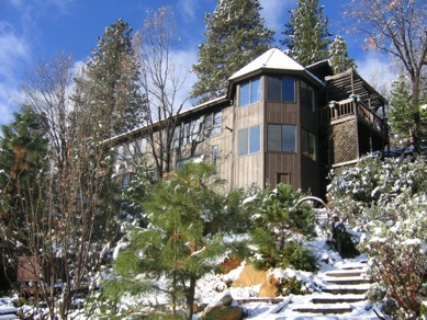 View of house from below after snow